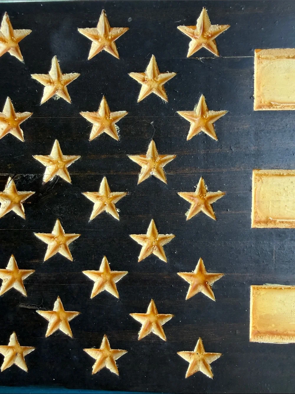 Handcrafted Thin Blue Line American Flag Wooden Wall Plaque — Black, Gold & Blue